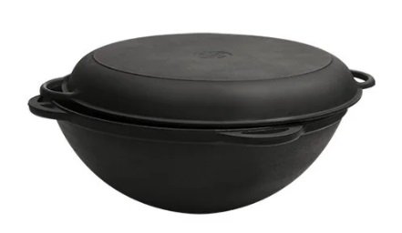 Казан Чугунный с крышкой-сковородой Чугунной, 8л купить в Екатеринбурге