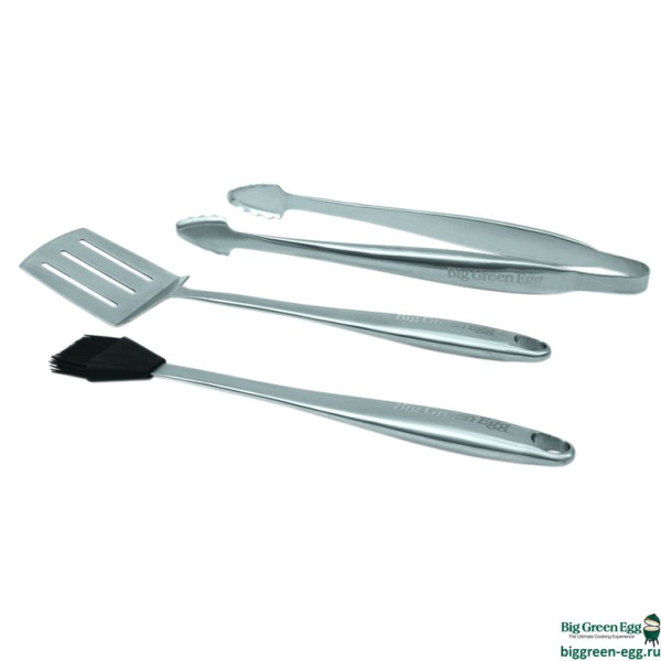 Набор инструментов из нержавеющей стали: кисточка, лопатка, щипцы купить в Екатеринбурге