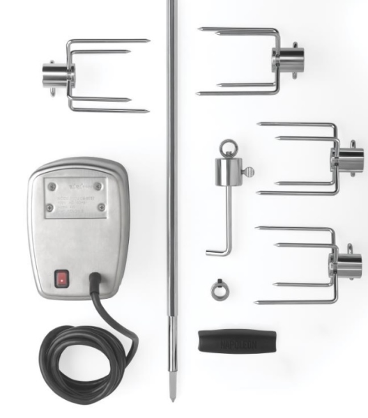 Вертел с 2-мя зажимами, экраном и электромотором для грилей Rogue (365/425/525/625) купить в Екатеринбурге