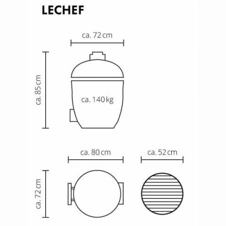 Гриль Monolith LeCHEF BBQ GURU PRO - чёрный + три керамические ножки + комплектуающие купить в Екатеринбурге